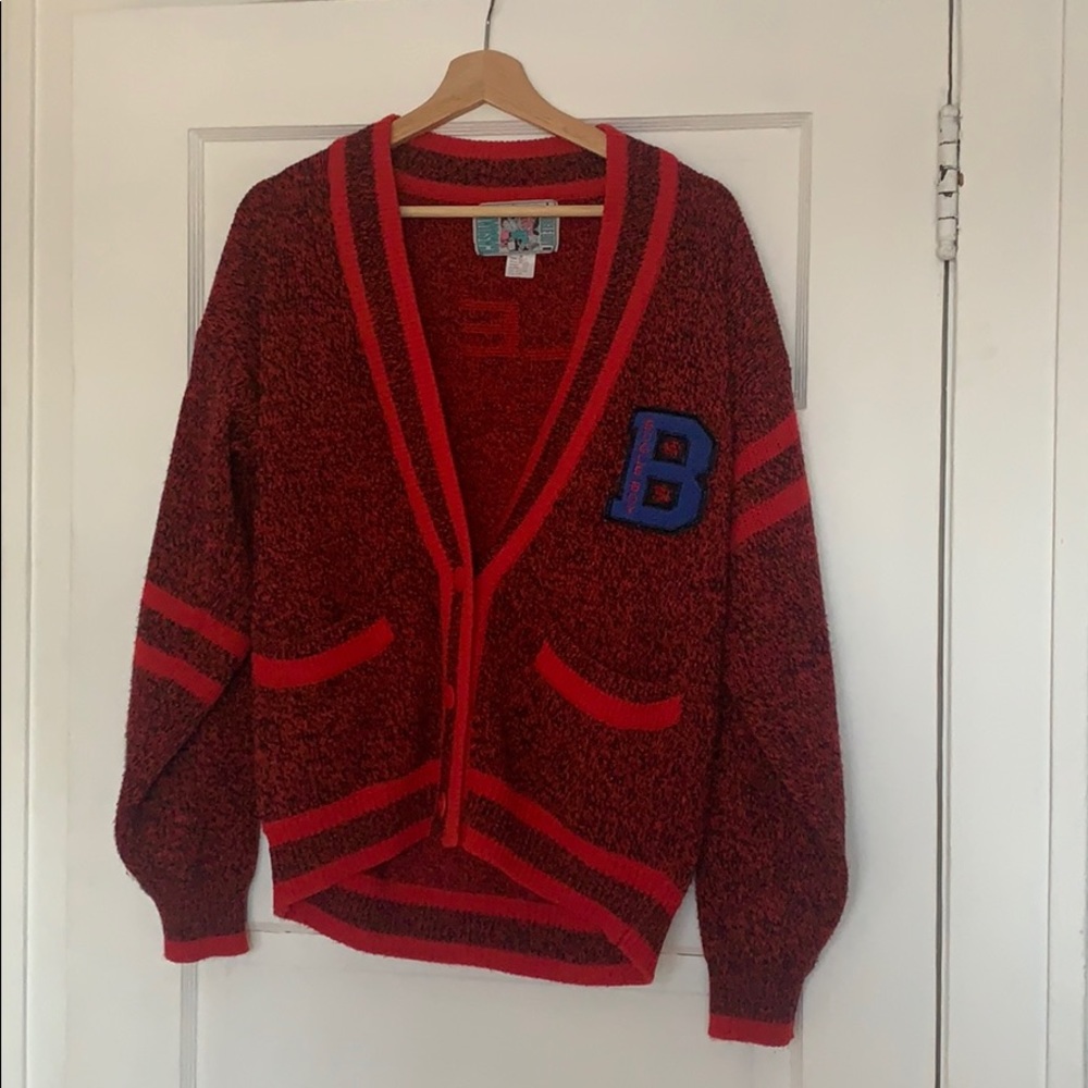 Vintage Bugle Boy varsity cardigan sweater